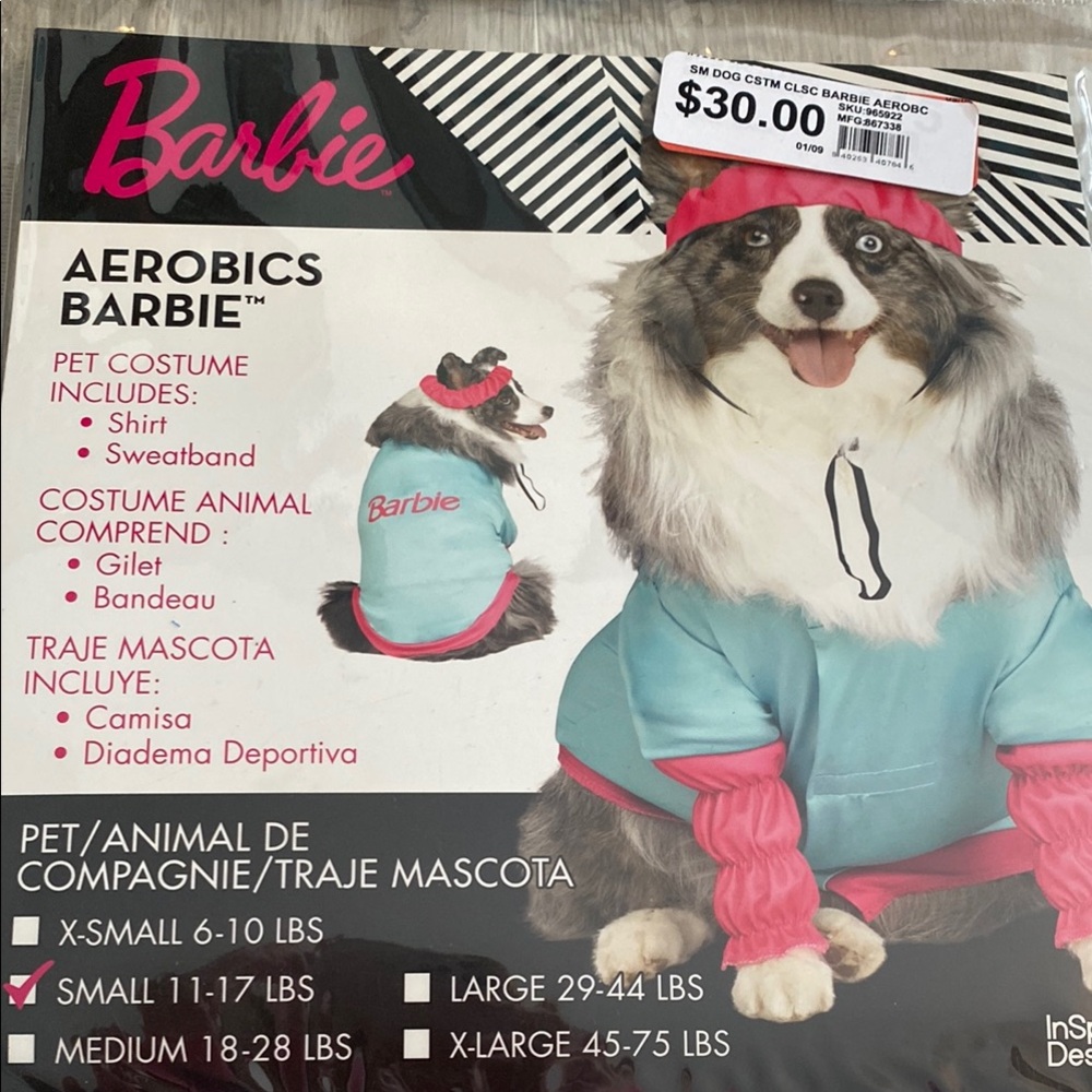 Barbie Blue and Pink Dog Outfit